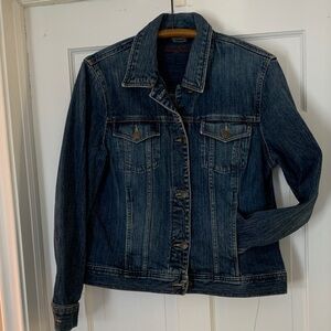 Eddie Bauer denim jacket, a classic wardrobe essential made of durable denim.